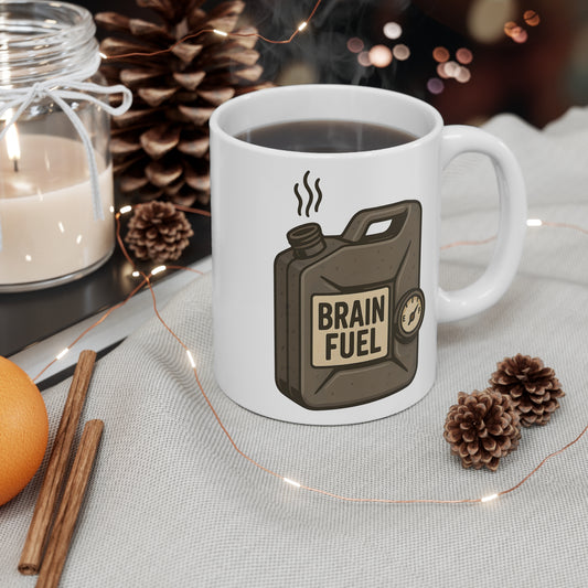 Brain Fuel Coffee Mug - 11oz Motivational Mug for The Creative Mind